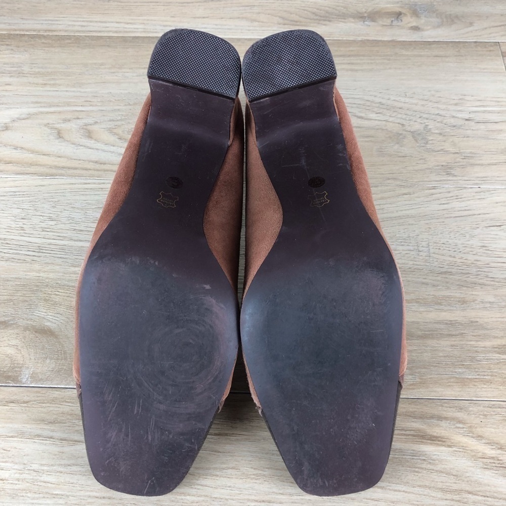 Liz Claiborne Brown Suede Block Heel shoes Sz 9.5 - Picture 6 of 6